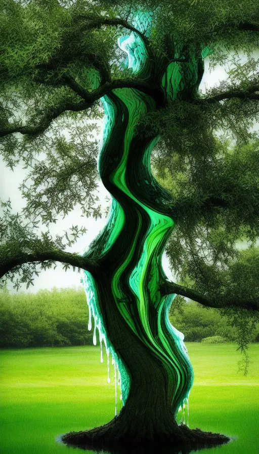 Tree turning to liquid