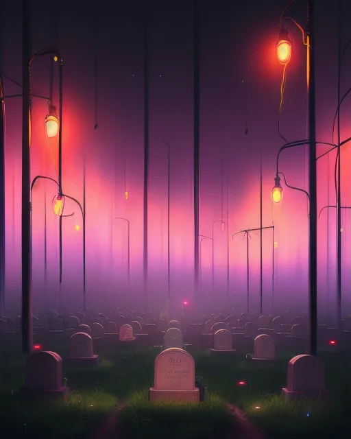 Neon Gravestones