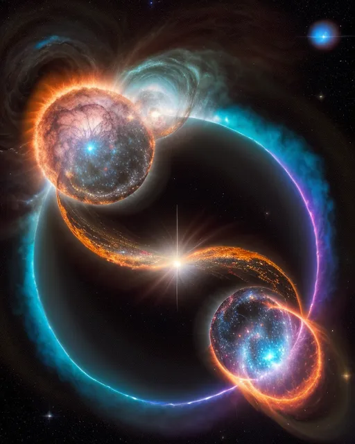 Mesmerizing two black hole - Free AI Photo Generator - starryai
