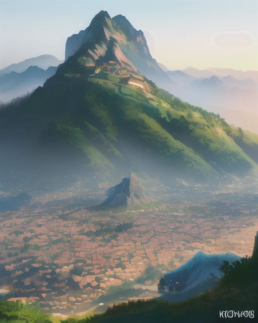 Beautiful hills city , detailed, - Free AI Photo Generator - starryai