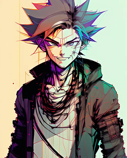 Goku a sadistic smile , portrait D&D - AI Photo Generator - starryai