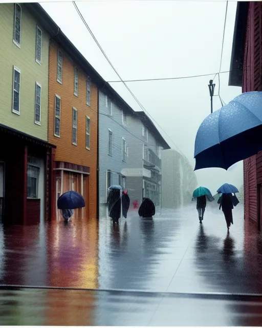 City life; rainy day blues,rain - Free AI Photo Generator - starryai