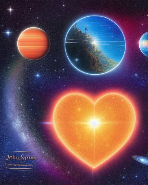 heart solar system , realistic - Free AI Photo Generator - starryai