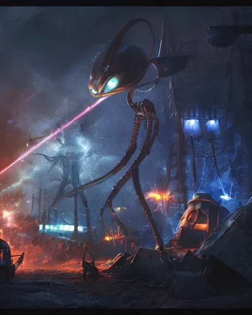 War Worlds, alien tripods, alien - Free AI Photo Generator - starryai
