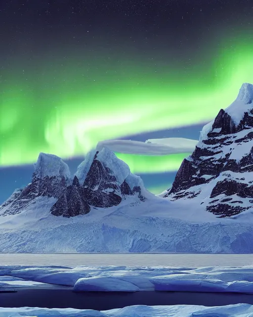 Northern lights over snowy - Free AI Photo Generator - starryai