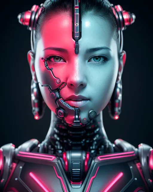 Cyber girl horror biomechanical hyper - AI Photo Generator - starryai