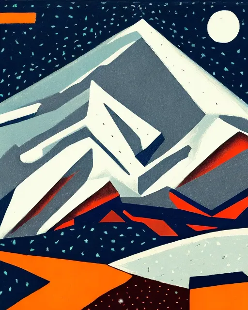 Landscape A Snowy Mountain At - Free AI Photo Generator - starryai