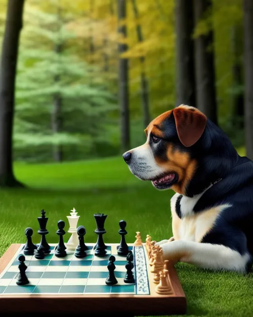 Merge Fun & Sophistication- Dogs Playing Chess Live Wallpaper - free  download
