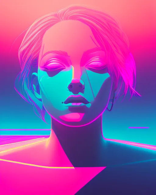 (Sketch mode/Synthwave style)Beautiful Ethereal Supernatural Entity, hues if Pink and fuschia mist and vapor