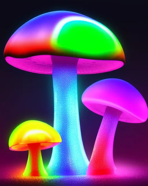 Neon mushroom - Free AI Photo Generator - starryai