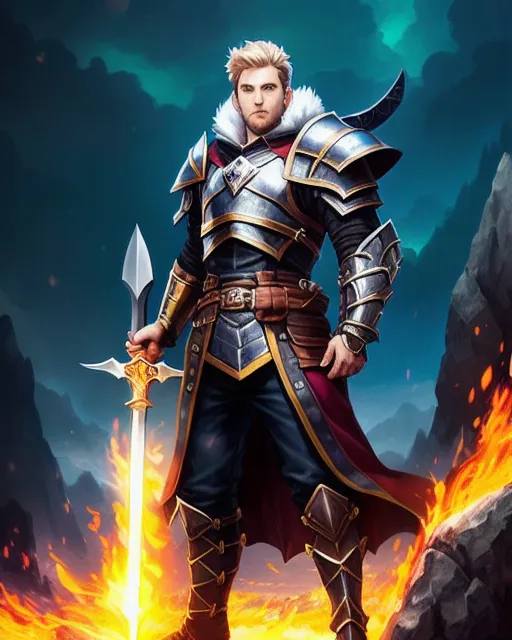 fated knight warior, wielding a - Free AI Photo Generator - starryai