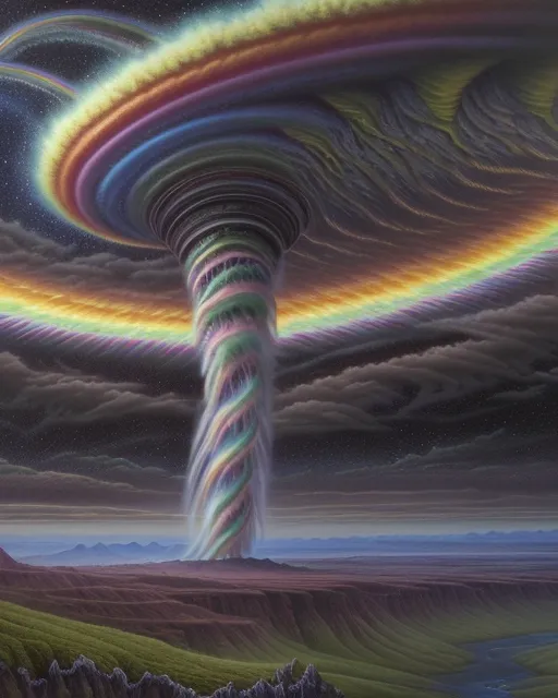 Rainbow tornado, beautiful sky, - Free AI Photo Generator - starryai