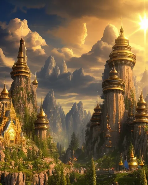 Mountain Kingdoms - Free AI Photo Generator - starryai