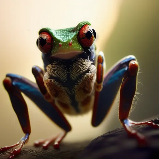 Exquisite Tree Frog Painting: Captivating Hyper-Realistic