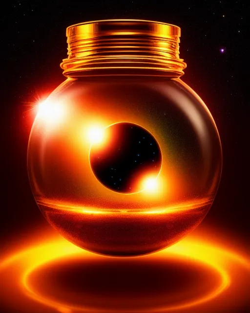 black hole trapped jar , fantasy - Free AI Photo Generator - starryai