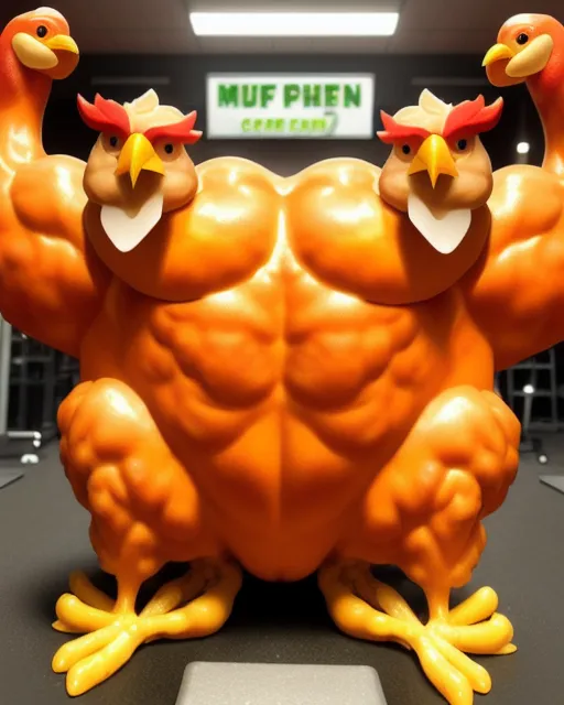 Buff Chicken - Free AI Photo Generator - starryai