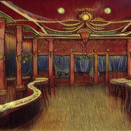 Inside titanic, sunken ballroom, dark, - AI Photo Generator - starryai