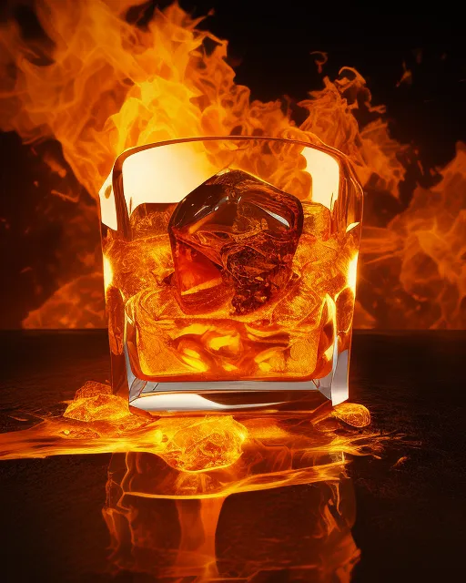 fiery ice cube