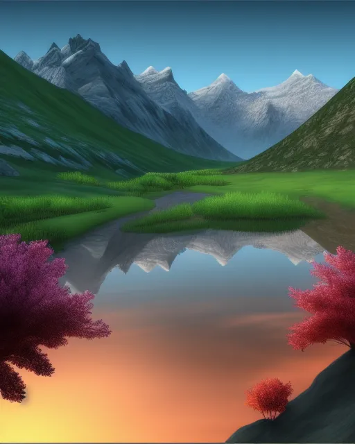 Beautiful landscape,start image - Free AI Photo Generator - starryai