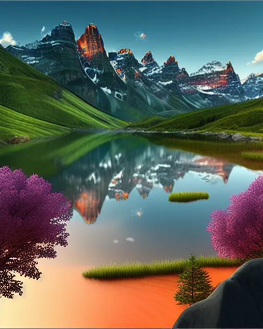 Beautiful landscape,start image - Free AI Photo Generator - starryai