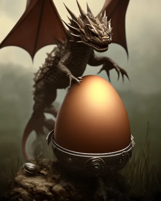 A baby dragon egg shell, cute - Free AI Photo Generator - starryai
