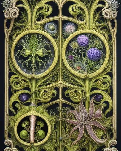 Poisonous plants, ornate, hyper detailed, realistic, wlop, Tim Burton, Ernst Haeckel