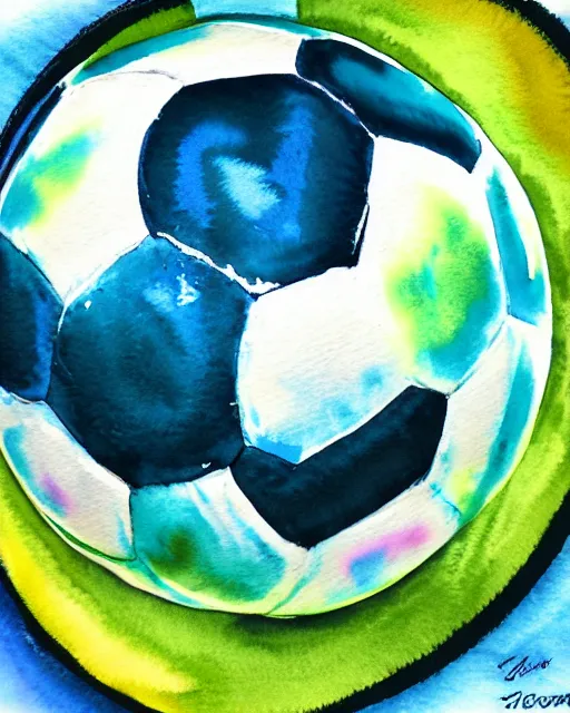 soccer ball watercolor