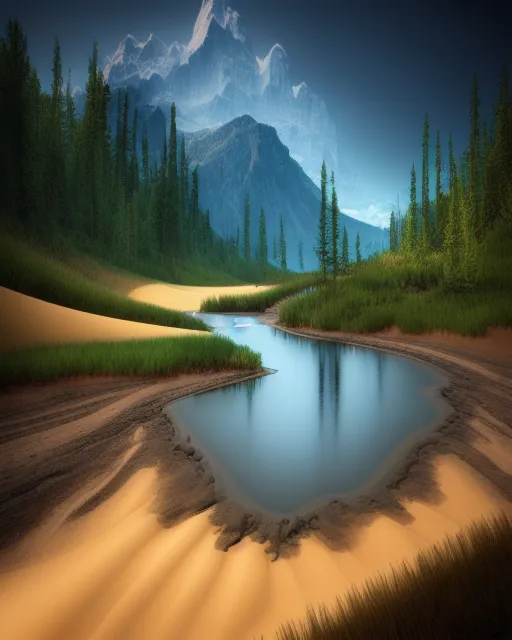 Beautiful landscape,start image - Free AI Photo Generator - starryai