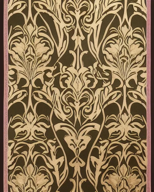 Art Nouveau brocade fabric