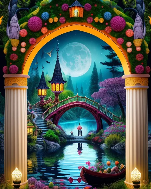 Vibrant Fantasy Garden Alexander - Free AI Photo Generator - starryai