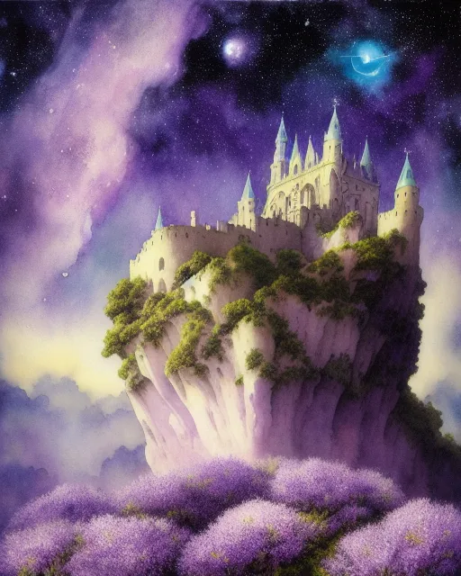 Temple stands edge a cliff, trees - Free AI Photo Generator - starryai