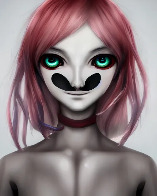 minimal alien girl dolly eyes, - Free AI Photo Generator - starryai