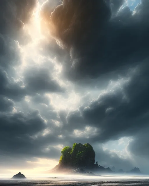 Amazing clouds sky over alien on - Free AI Photo Generator - starryai