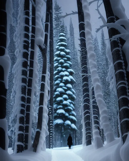 this image, a snowy forest at all - Free AI Photo Generator - starryai