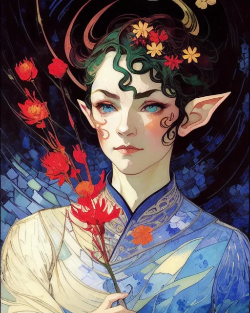 Beautiful elf, Victo Ngai, Concept Oil - AI Photo Generator - starryai