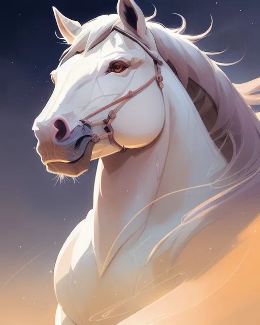 Moonstone Stallion, Close Up, Details, Sharp Focus, Elegant, Highly Detailed, Illustration, Jordan Grimmer, Greg Rutkowski, Wlop, Maya Takamura, Intricate, Beautiful, Trending Artstation, Pixiv, Digital Art