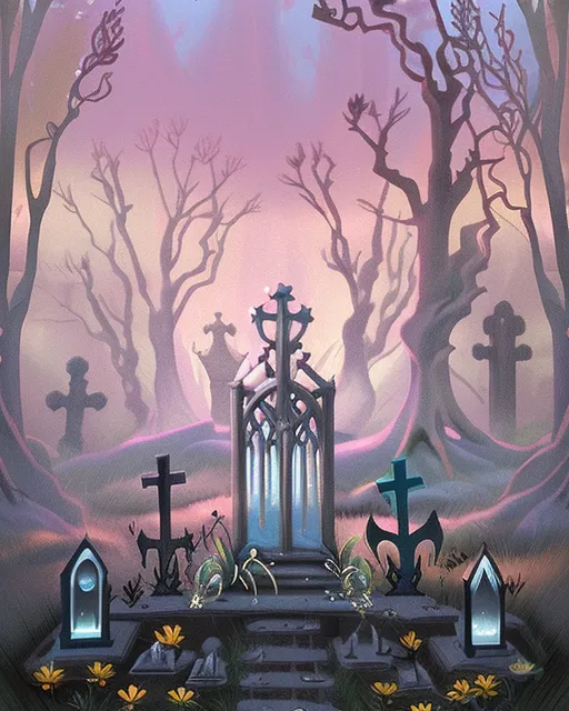 Magical graveyard - Free AI Photo Generator - starryai