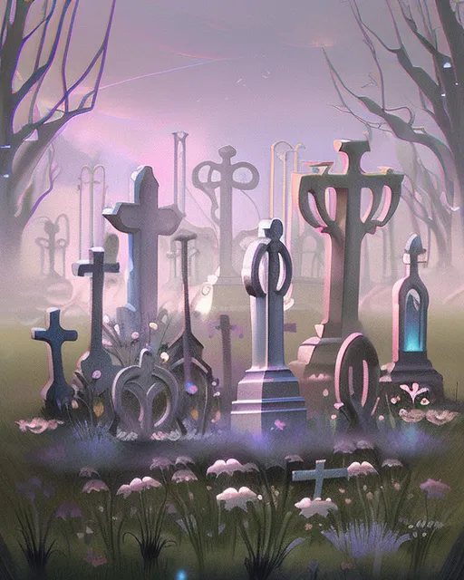 Magical graveyard - Free AI Photo Generator - starryai