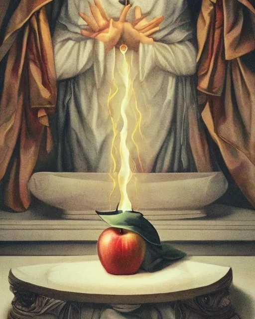 I worship the apple. A thing so powerful, God feared it. "...then you shall be as the gods, knowing good and evil"