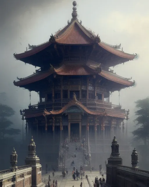 Temple inspired by Greg Rutkowski