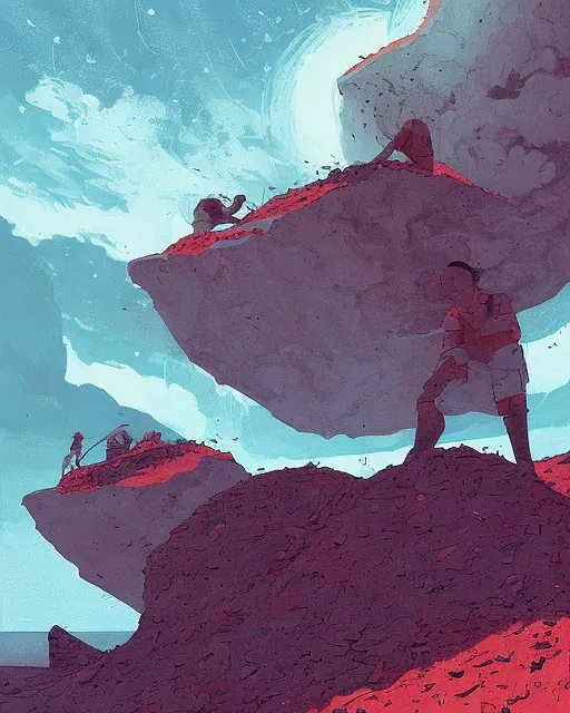 I could tell then and there we were formed from the clay, and brought to the rocks for the earth to display, by alena aenami, by josan gonzalez, Storybook Illustration