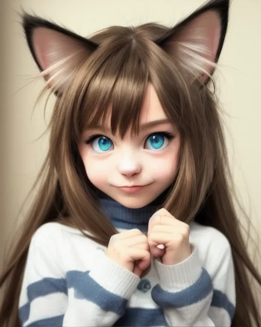 Cute cat girl - Free AI Photo Generator - starryai