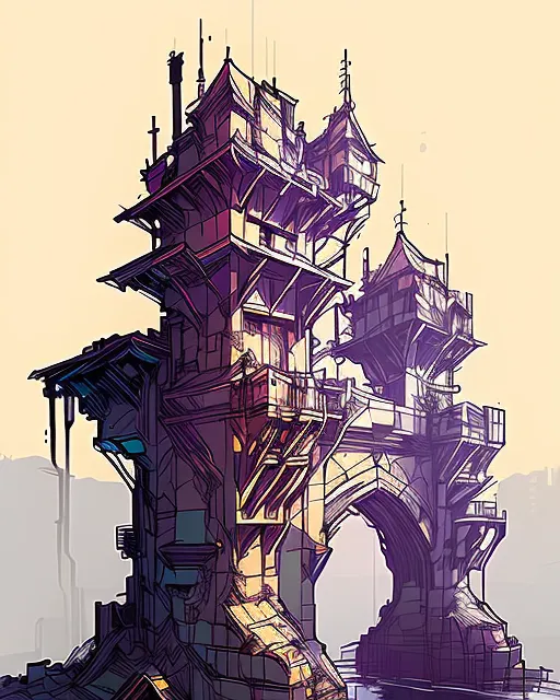 The drawbridge leads to the castle, fantasy art, concept art