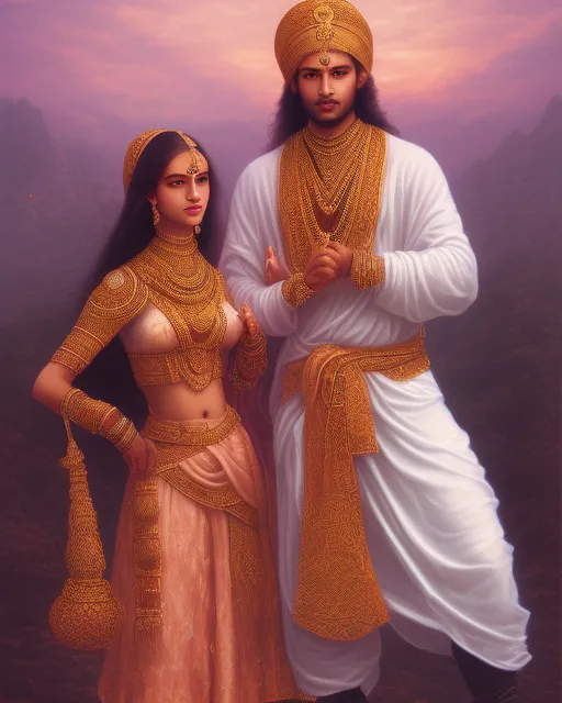 Heer ranjha - Free AI Photo Generator - starryai