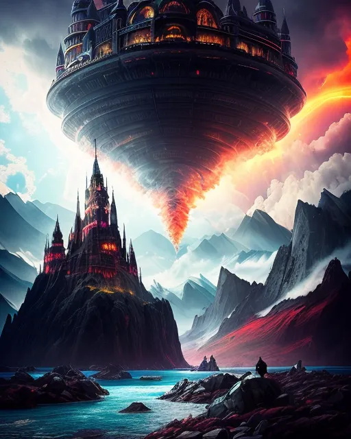 A city clouds enhanced bolts on - Free AI Photo Generator - starryai