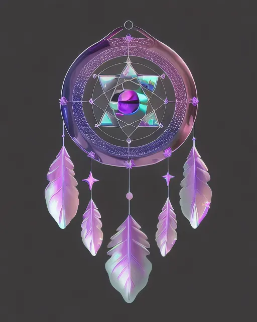 Stunning beautiful dream catcher, polished, galactic, astral, vibrant, hyperrealism, realism