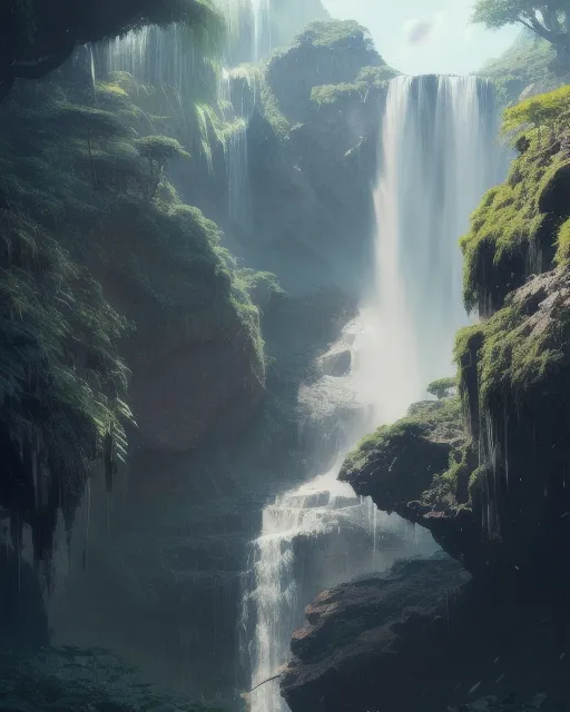 A waterfall