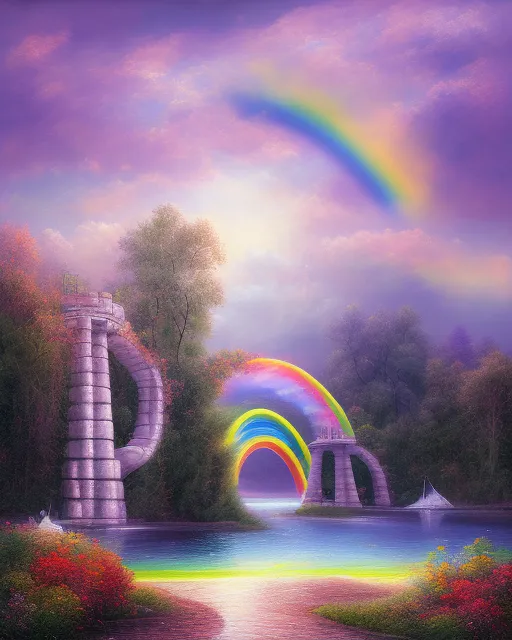 rainbow bridge - Free AI Photo Generator - starryai