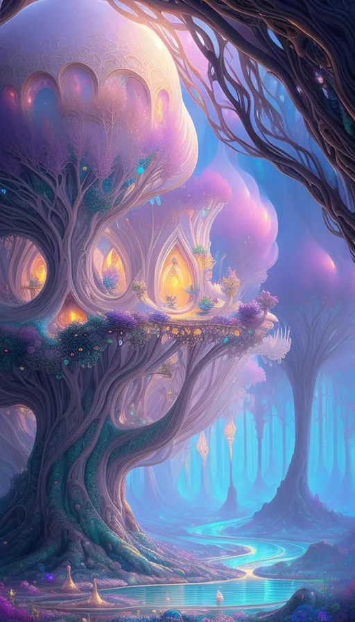 otherworld , fantasy art, polished, beautiful, radiant, detailed, vapor, vibrant