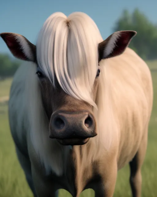 A middle aged woman with medium length blond ponytail hair leading ling horn steer to the pasture and corral